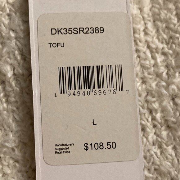 NWT - DKNY Cream Bouclé Sweater - Women Size L - Picture 13 of 16